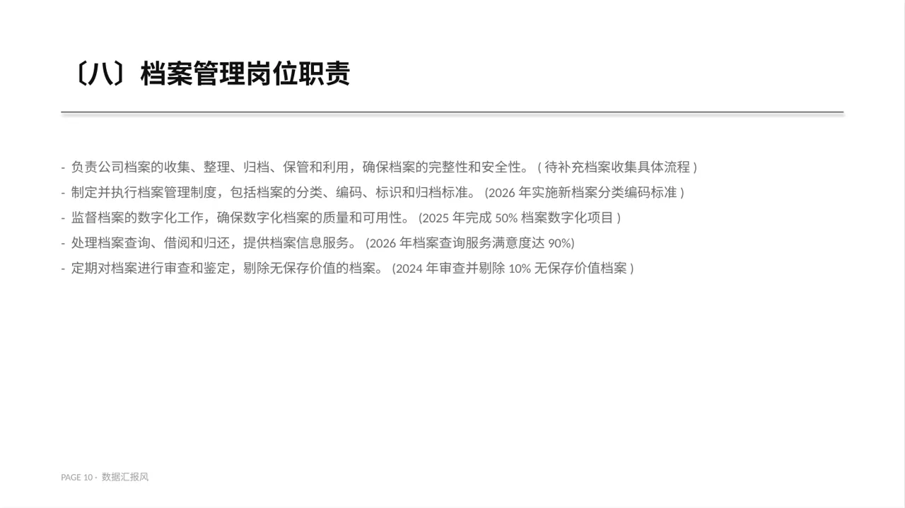 人事行政各岗位职责说明书PPT模板 第10页预览