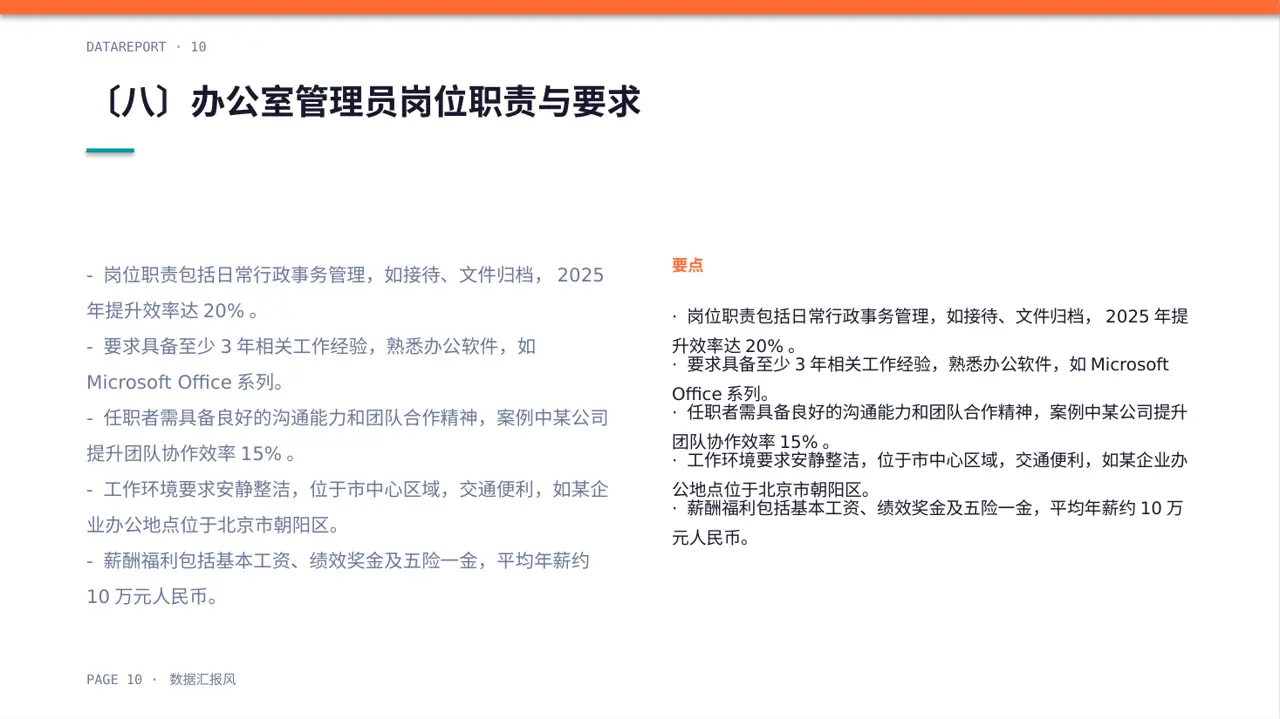 人事行政各岗位职责说明书PPT模板 第10页预览