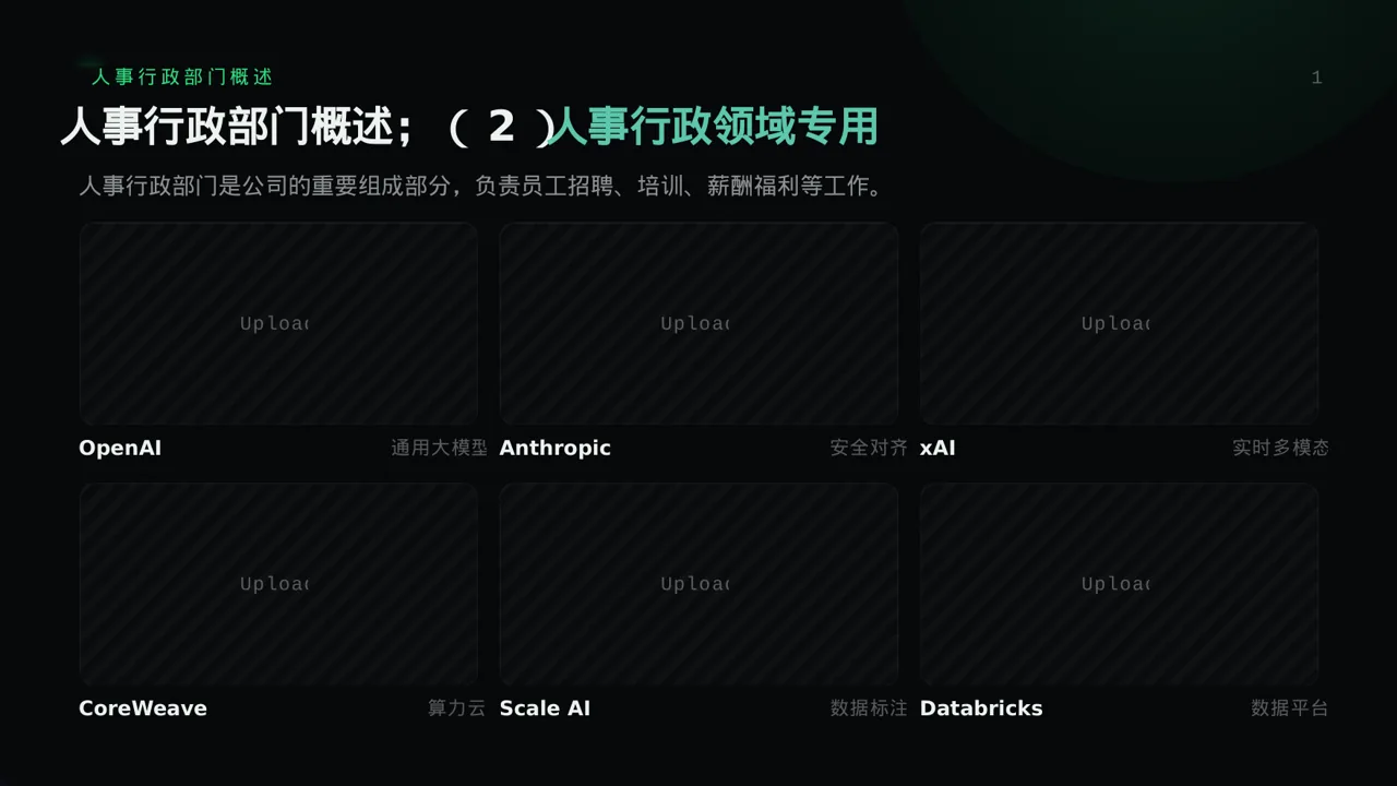 科技商务风各岗位职责说明书PPT模板（蓝色商务风）-3 第5页预览