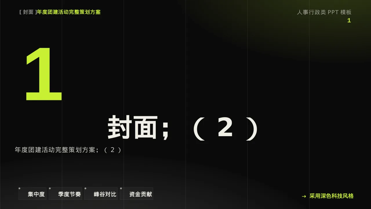 年度团建活动完整策划方案PPT模板（深色科技风）-2 第3页预览