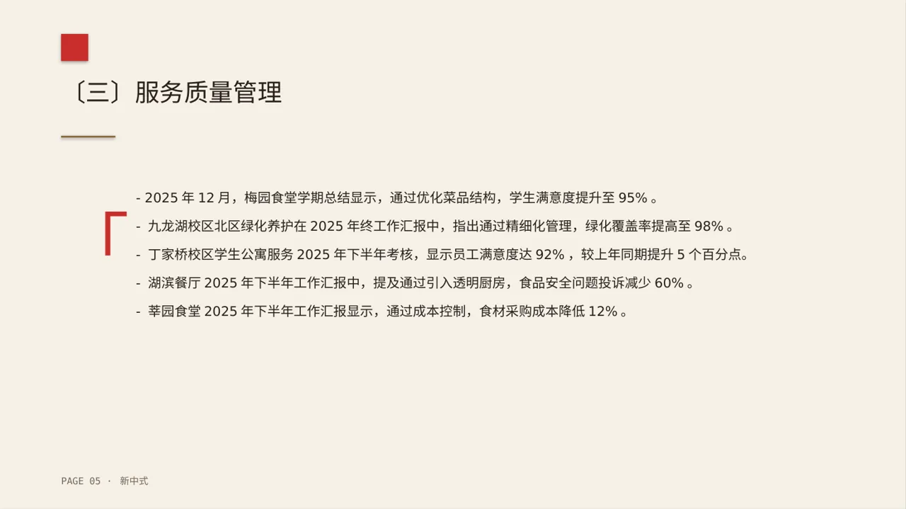 食堂后勤管理工作汇报PPT模板 第5页预览