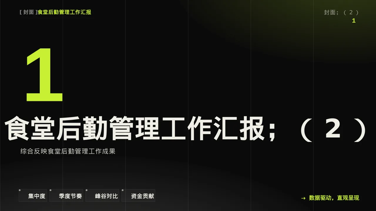 食堂后勤管理工作汇报PPT模板 第3页预览