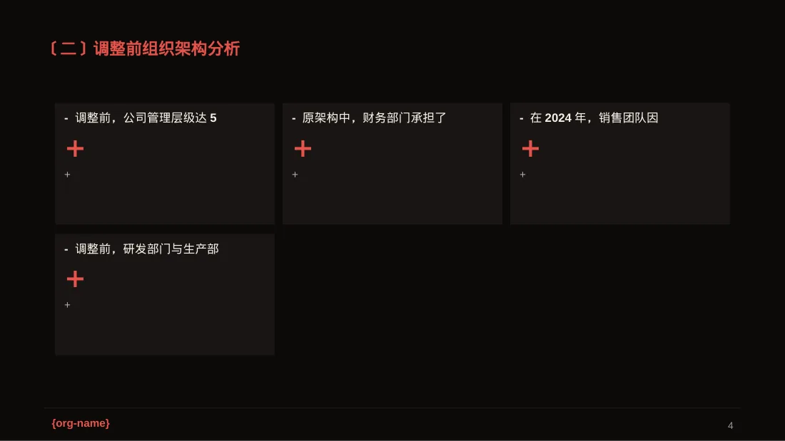 组织架构调整说明PPT模板（深色科技风）-3 第4页预览