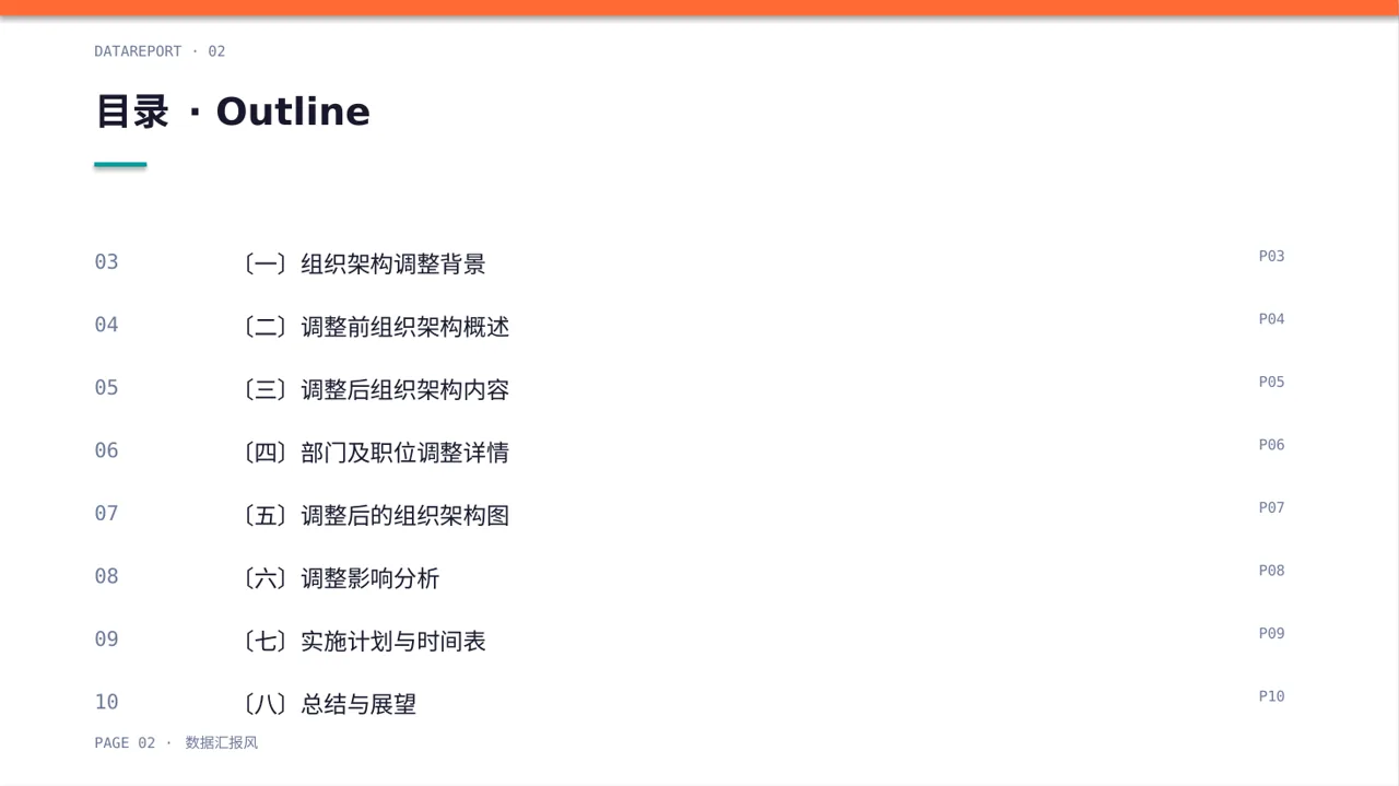组织架构调整说明PPT模板 第2页预览
