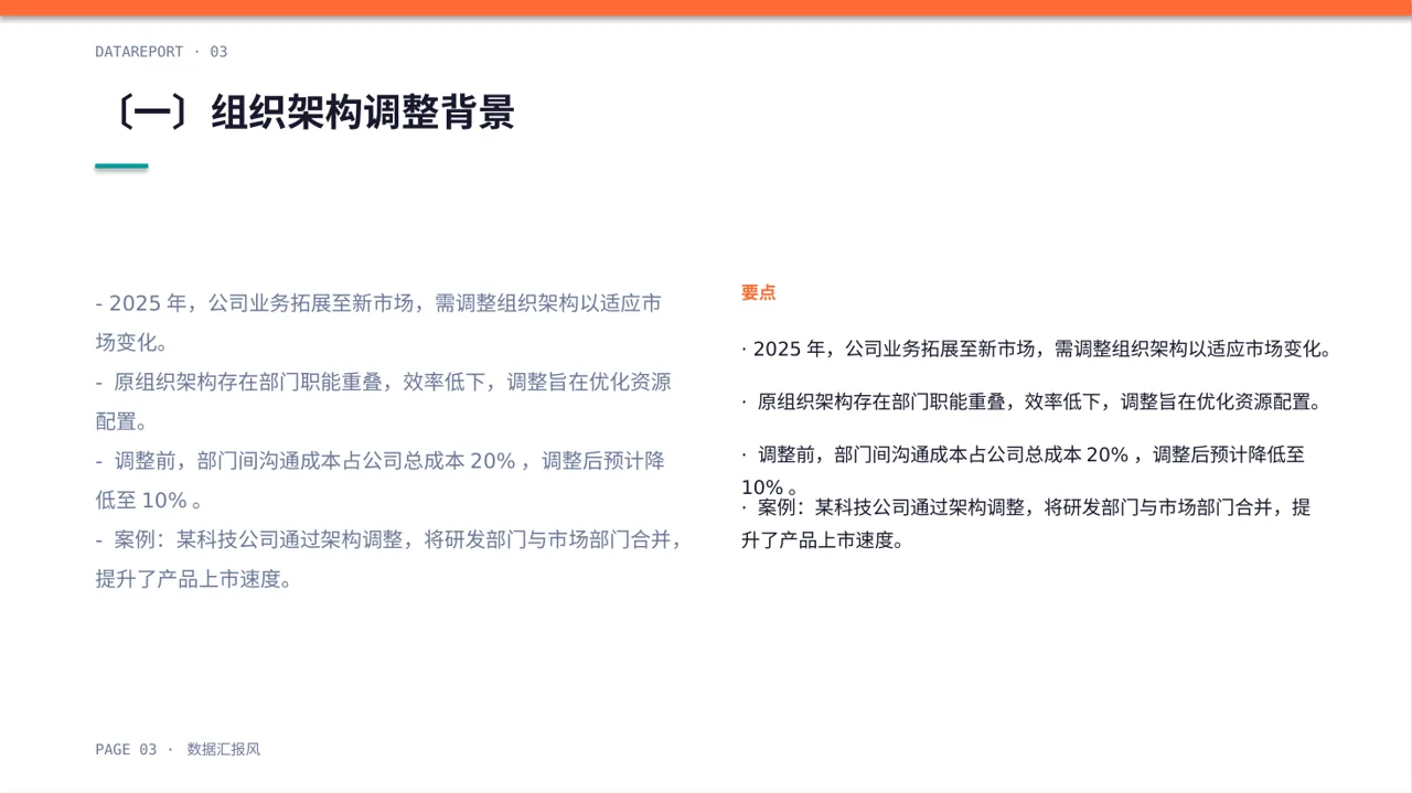 组织架构调整说明PPT模板 第3页预览