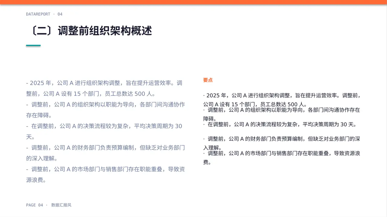 组织架构调整说明PPT模板 第4页预览