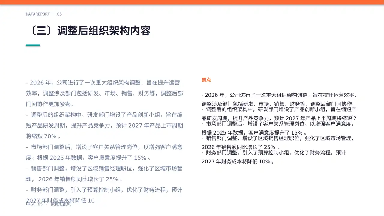 组织架构调整说明PPT模板 第5页预览