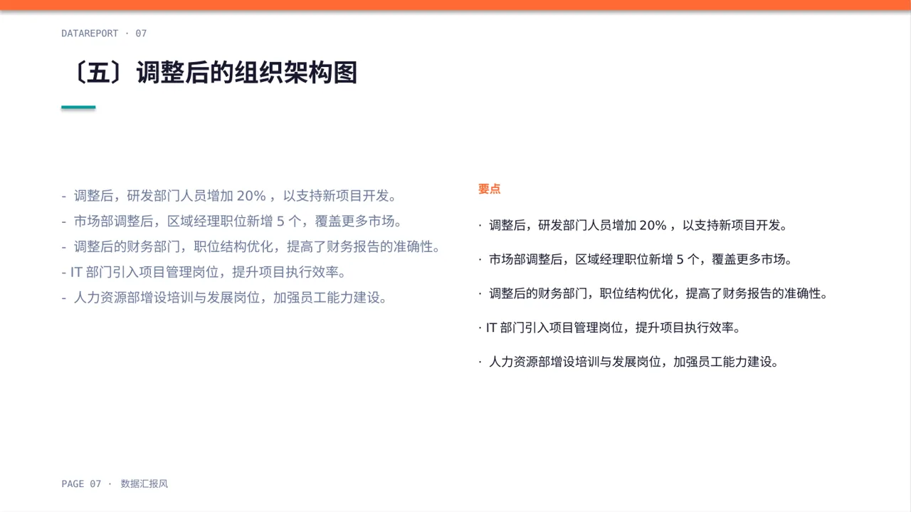 组织架构调整说明PPT模板 第7页预览