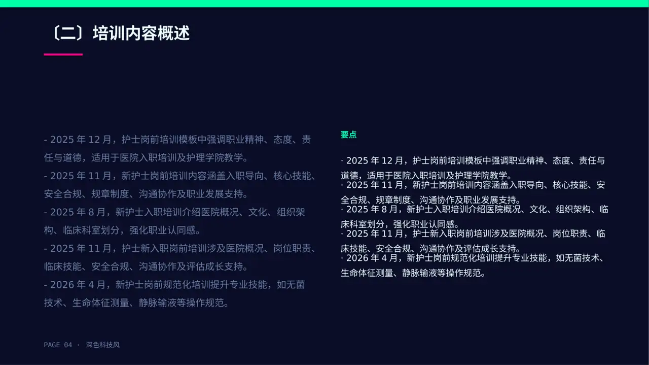 新护士岗前培训 PPT模板 第4页预览