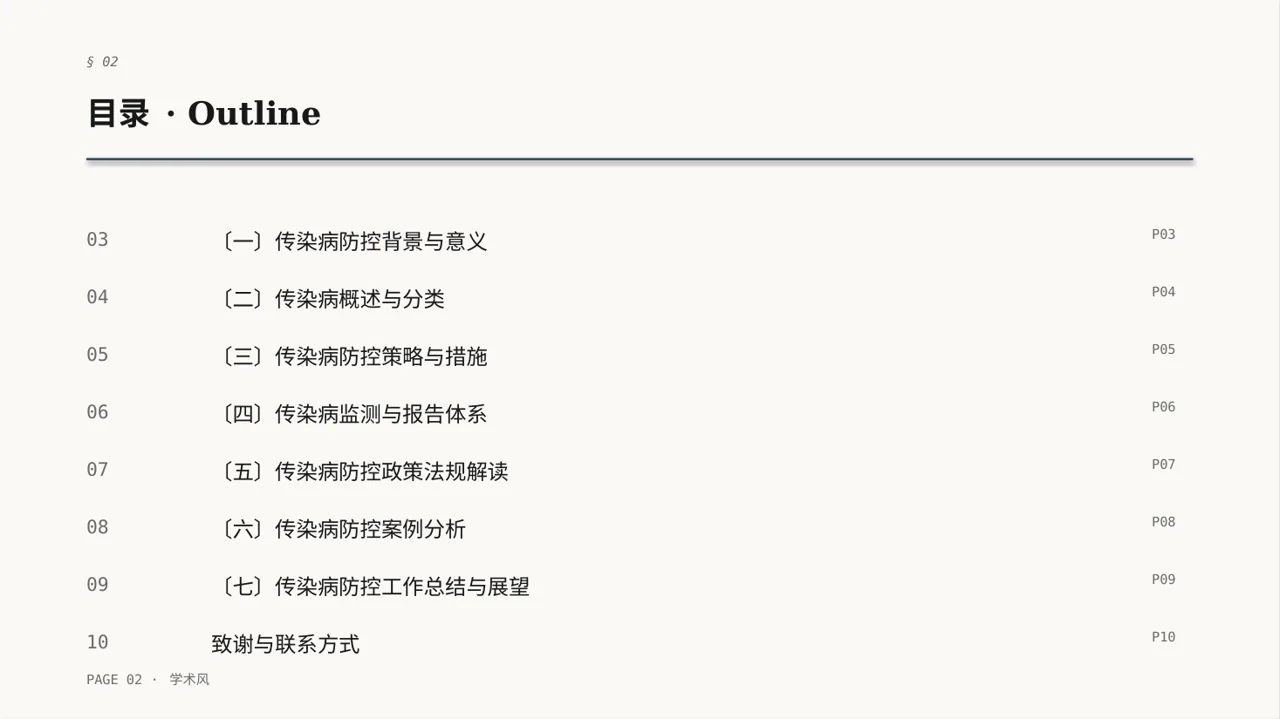 传染病防控管理工作报告PPT模板 第2页预览