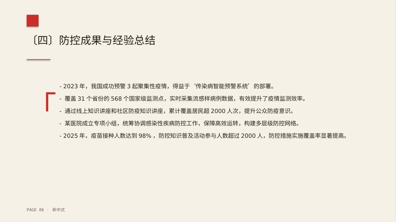 传染病防控管理工作报告 PPT模板（新中式） 第6页预览