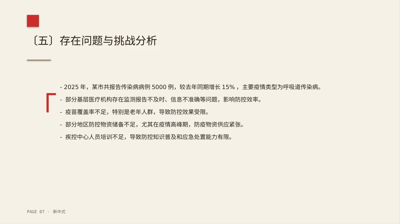 传染病防控管理工作报告 PPT模板（新中式） 第7页预览