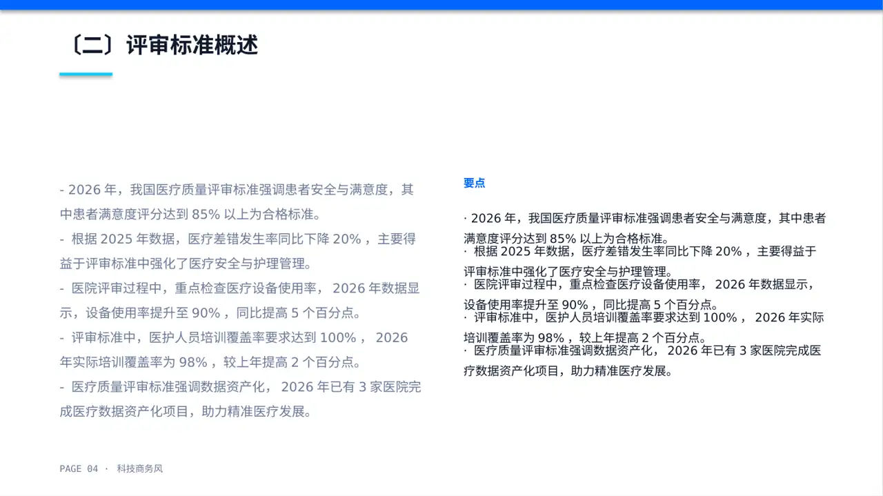 医疗质量评审汇报材料PPT模板 第4页预览
