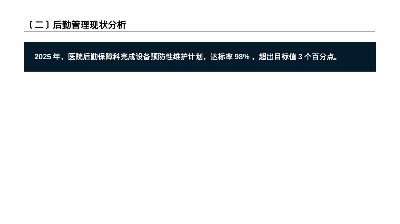 医院后勤保障管理汇报PPT模板 第3页预览