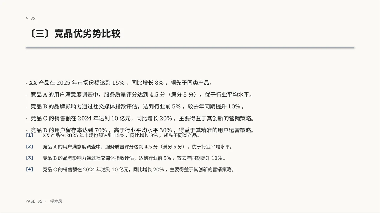 竞品运营策略研究工作报告 PPT模板 第5页预览