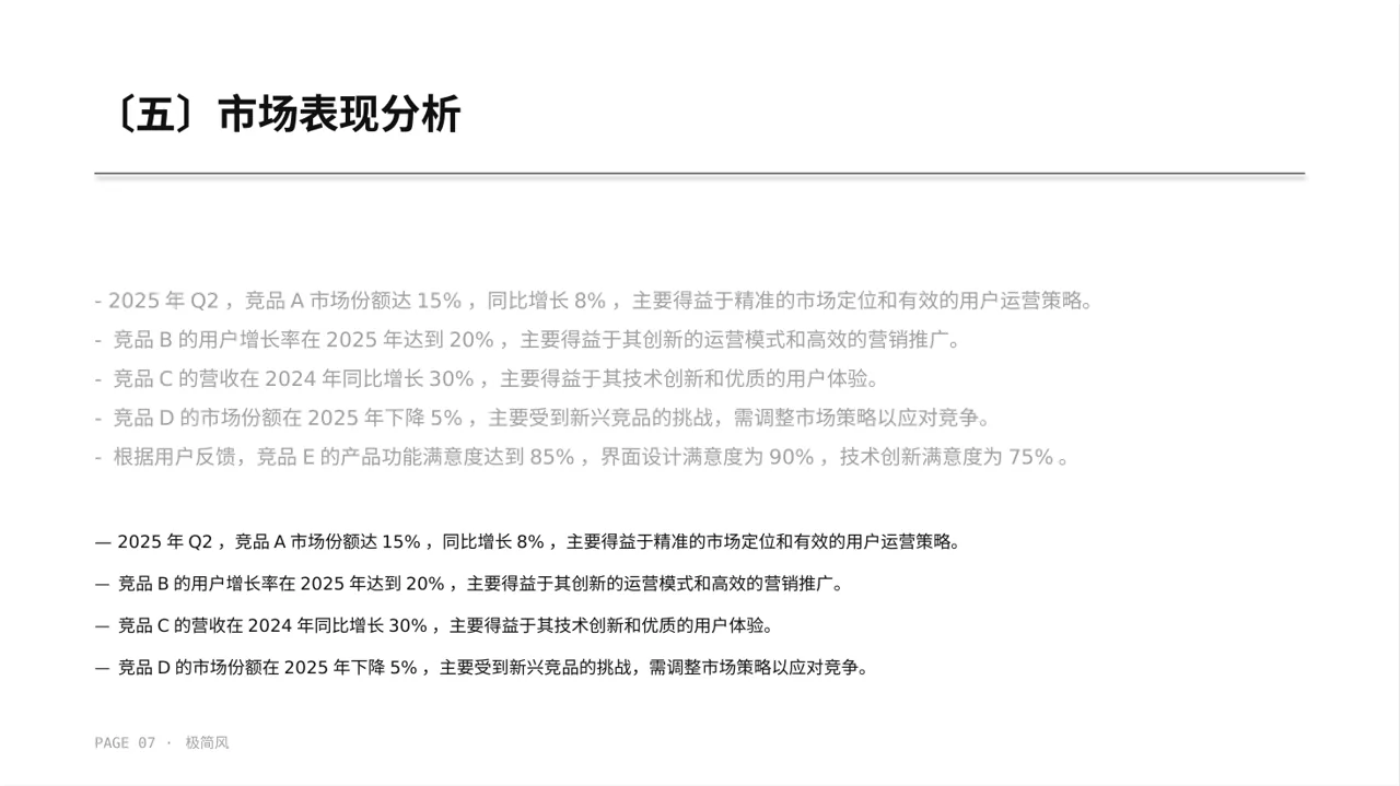 竞品运营策略研究工作报告 PPT模板 第7页预览