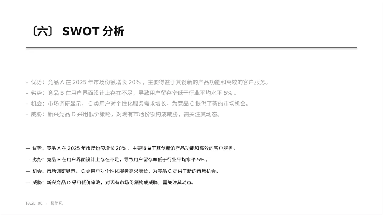 竞品运营策略研究工作报告 PPT模板 第8页预览