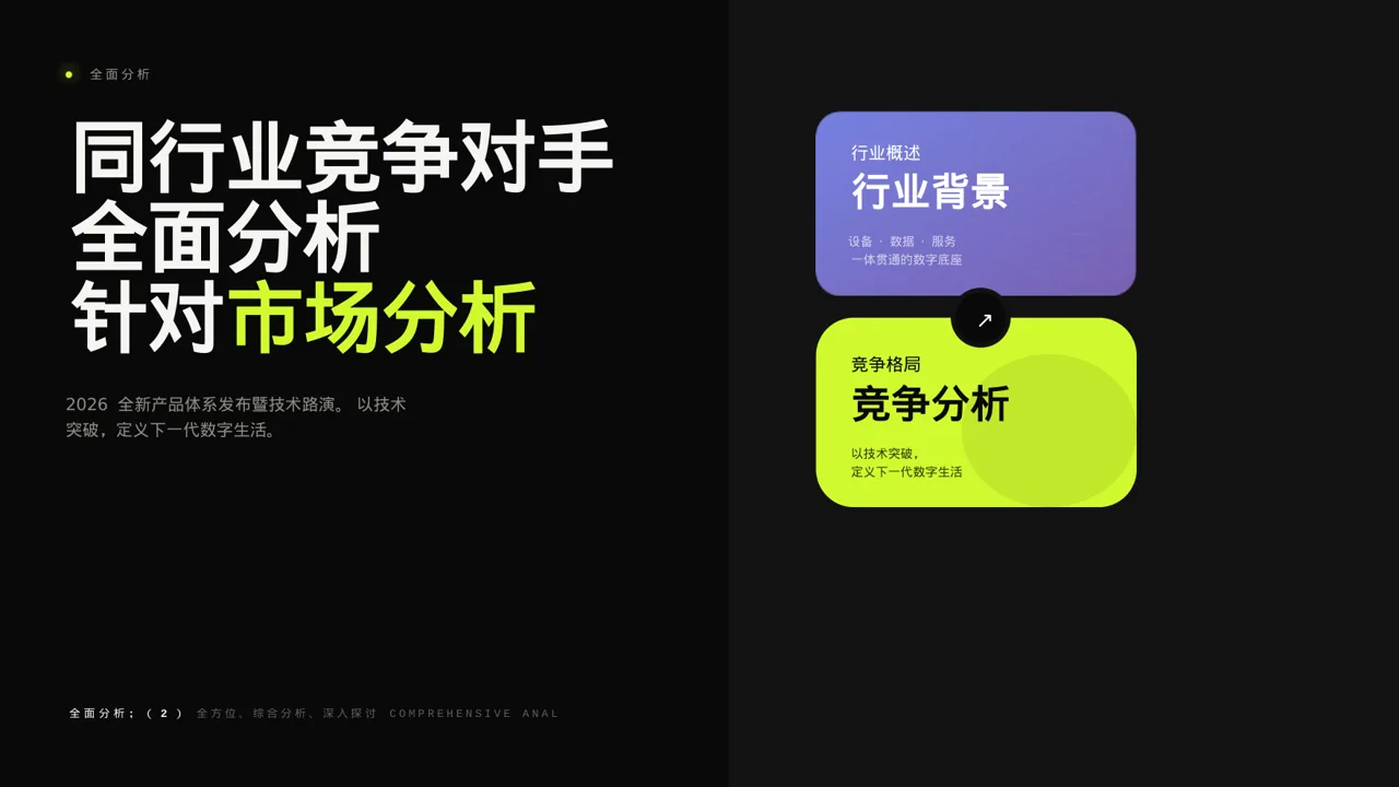 同行业竞争对手全面分析PPT模板