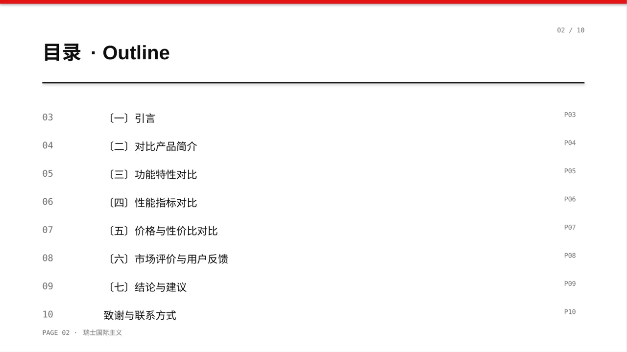 同类产品优缺点对比讲解 PPT模板 第2页预览