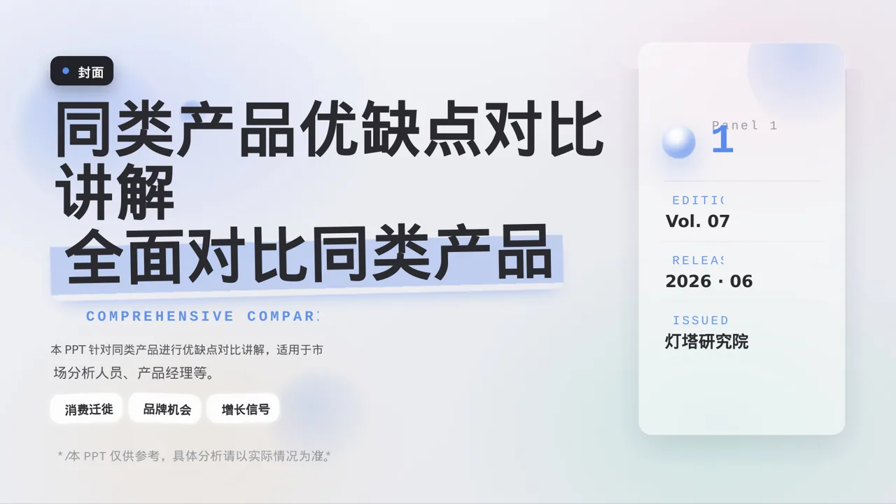 同类产品优缺点对比讲解 PPT模板