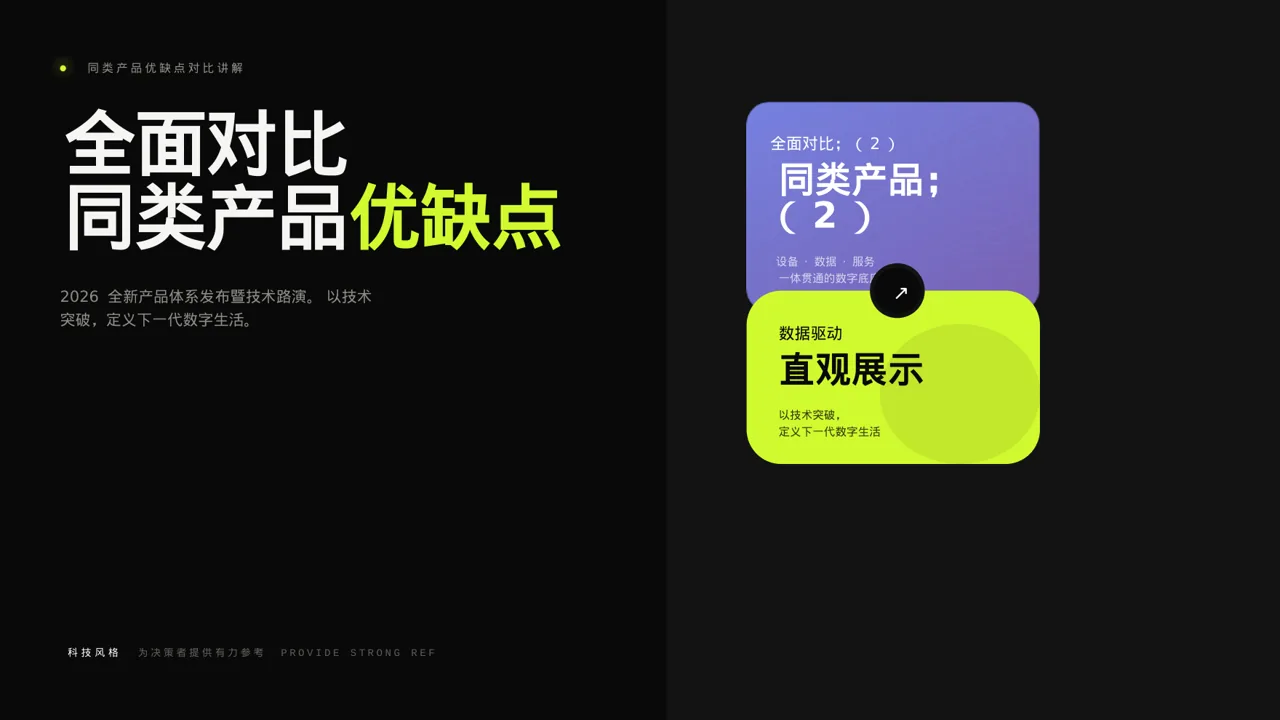 同类产品优缺点对比讲解 PPT模板