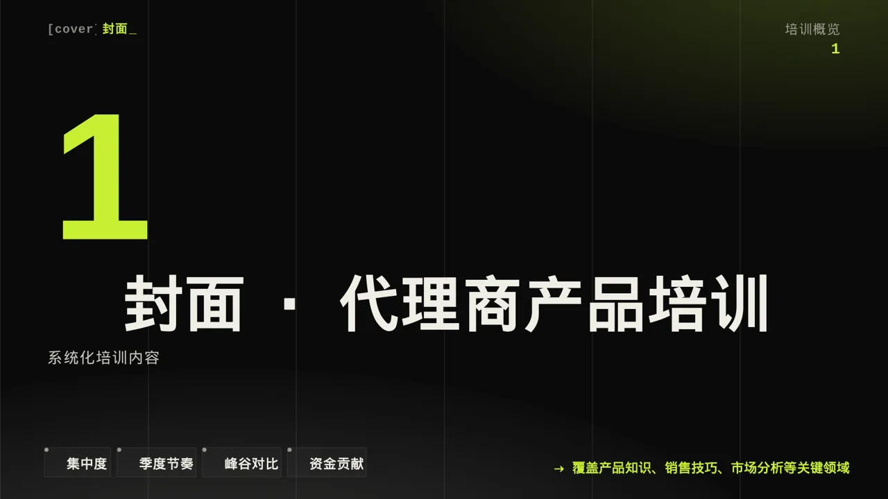 代理商产品培训 PPT模板（深色科技风） 第3页预览