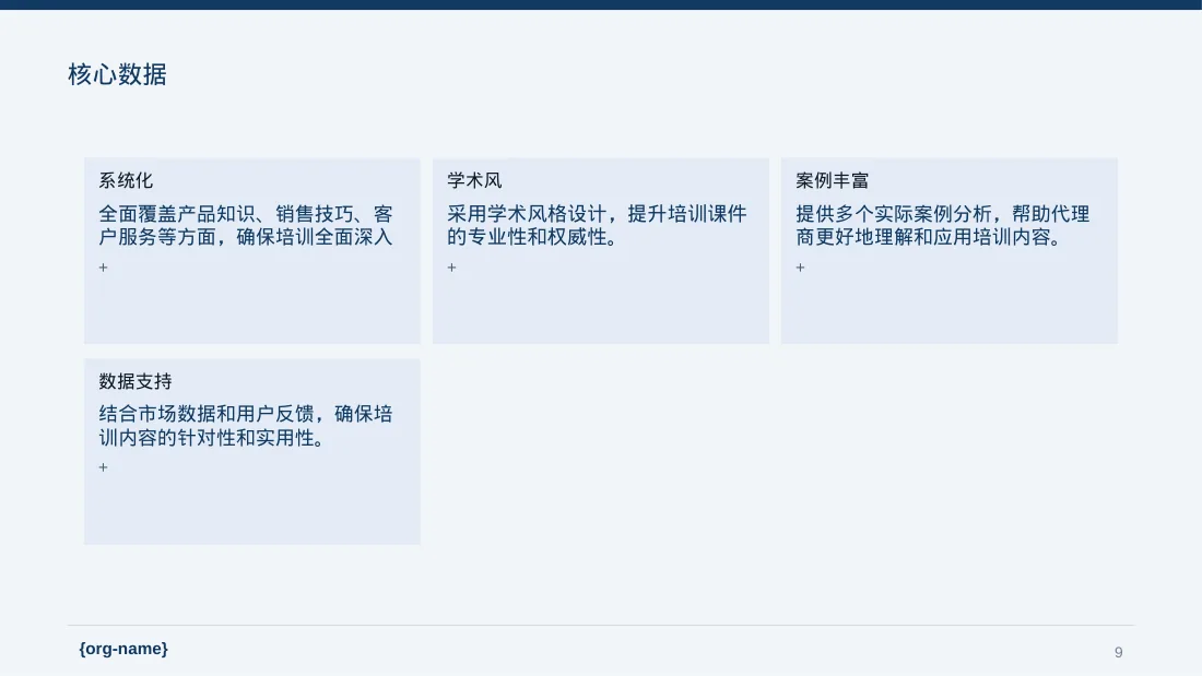 代理商产品培训课件 PPT模板（深蓝学术风）-3 第9页预览