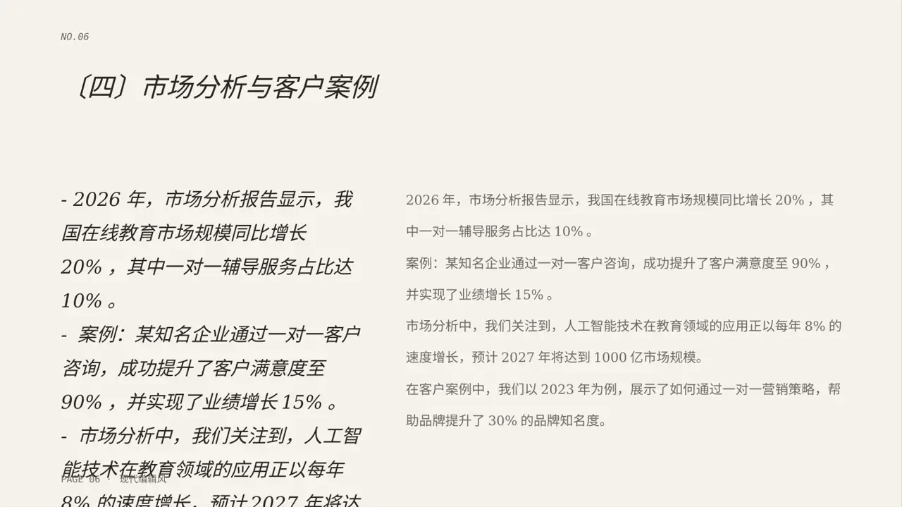 现代编辑风面向客户一对一讲解版式PPT模板 第6页预览