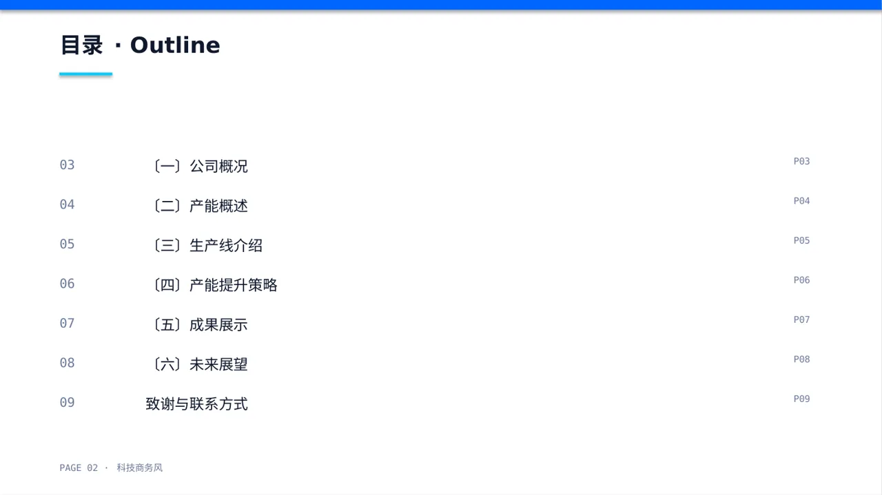 科技商务风产能规模介绍PPT模板 第2页预览