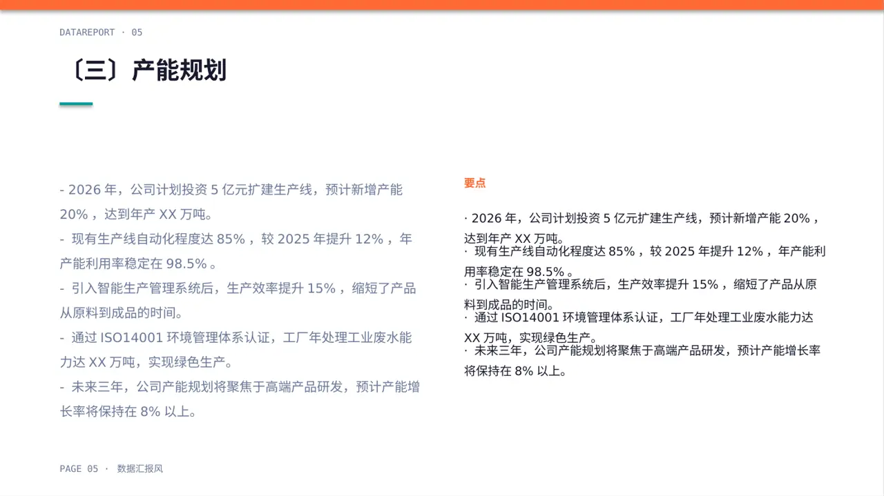 产能规模介绍宣讲模板 PPT模板 第5页预览