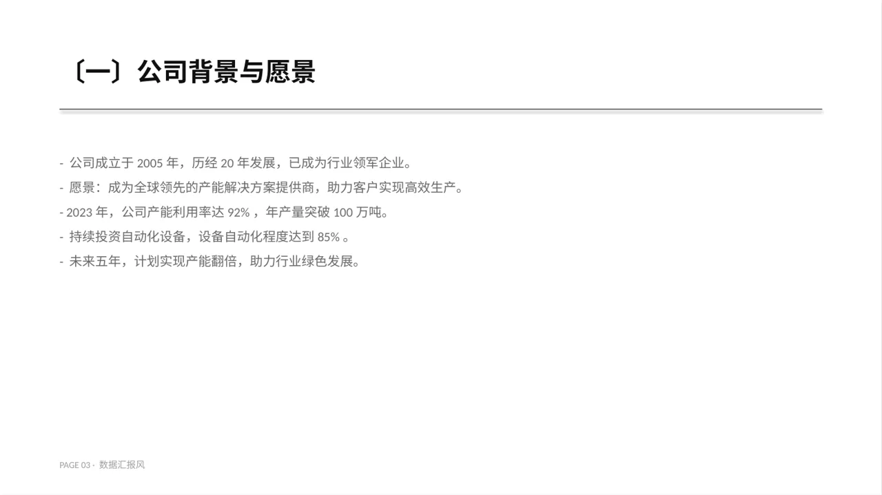 产能规模介绍宣讲模板 PPT模板 第3页预览