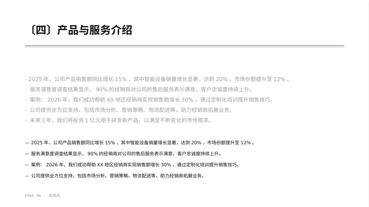 经销商大会企业宣讲PPT模板（黑白极简风） 第6页预览