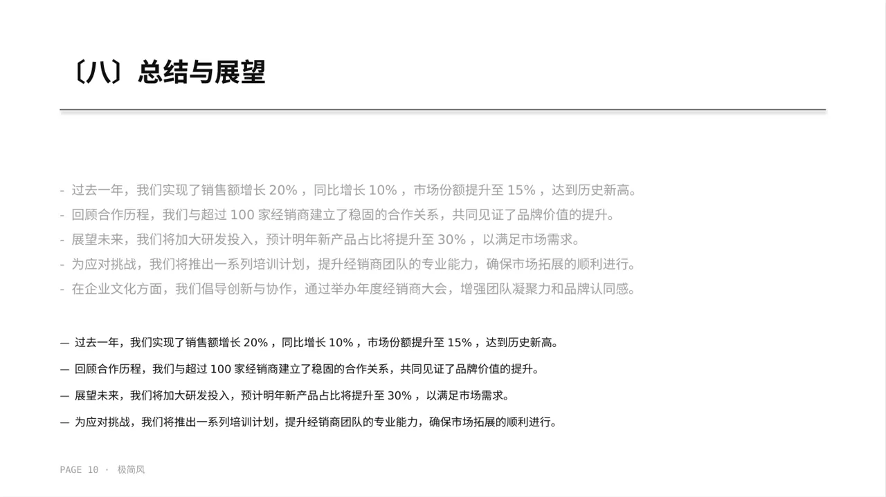 经销商大会企业宣讲PPT模板（黑白极简风） 第10页预览