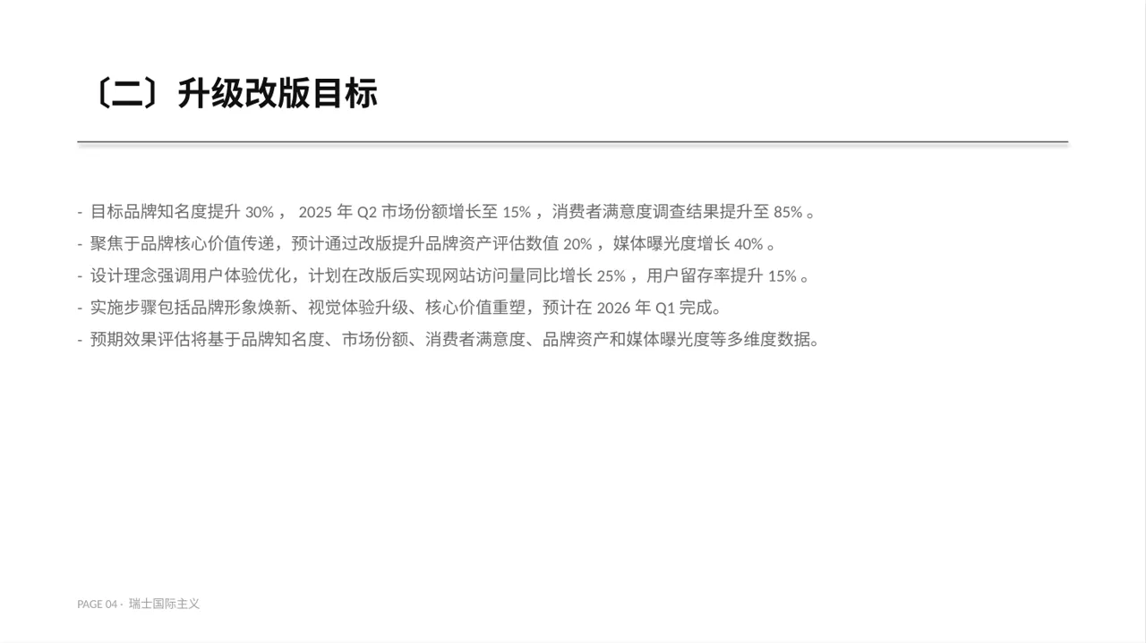 企业品牌升级改版汇报PPT模板 第4页预览
