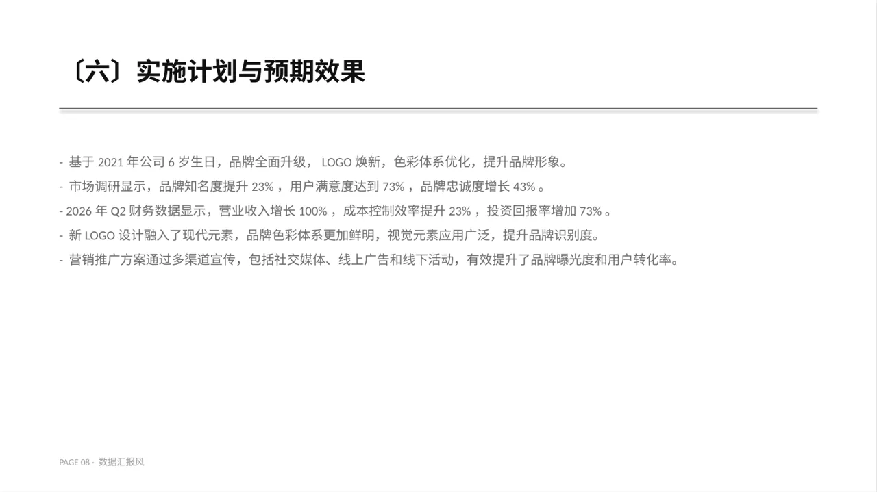 企业品牌升级改版汇报PPT模板 第8页预览