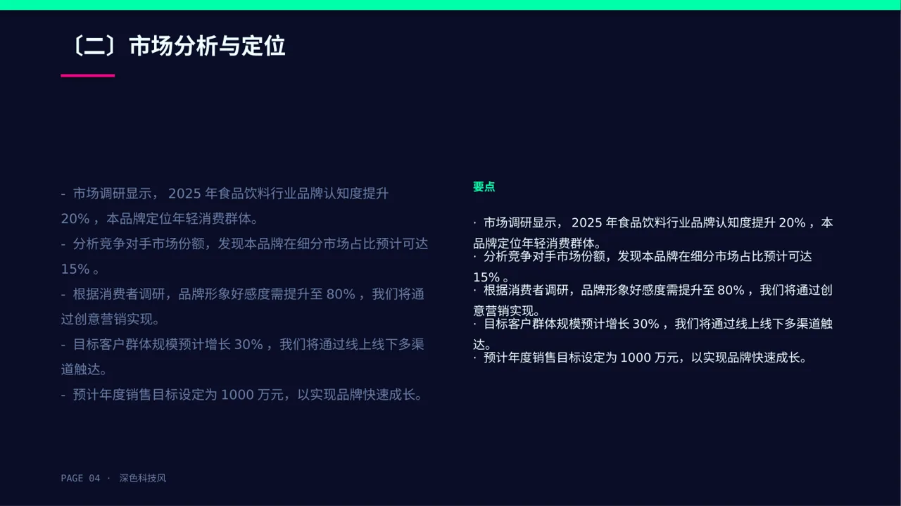 新品牌上线宣讲方案PPT模板（深色科技风）-2 第4页预览