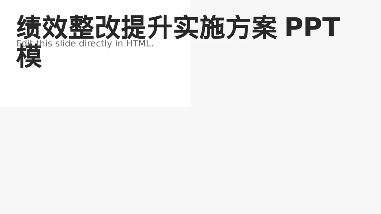 绩效整改提升实施方案PPT模板
