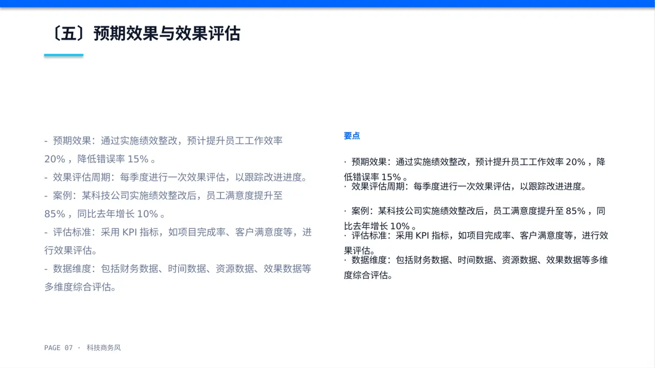 绩效整改提升实施方案PPT模板 第7页预览