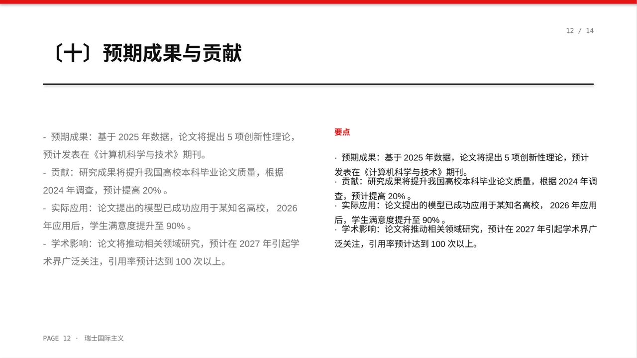 本科毕业论文开题报告PPT模板 第12页预览