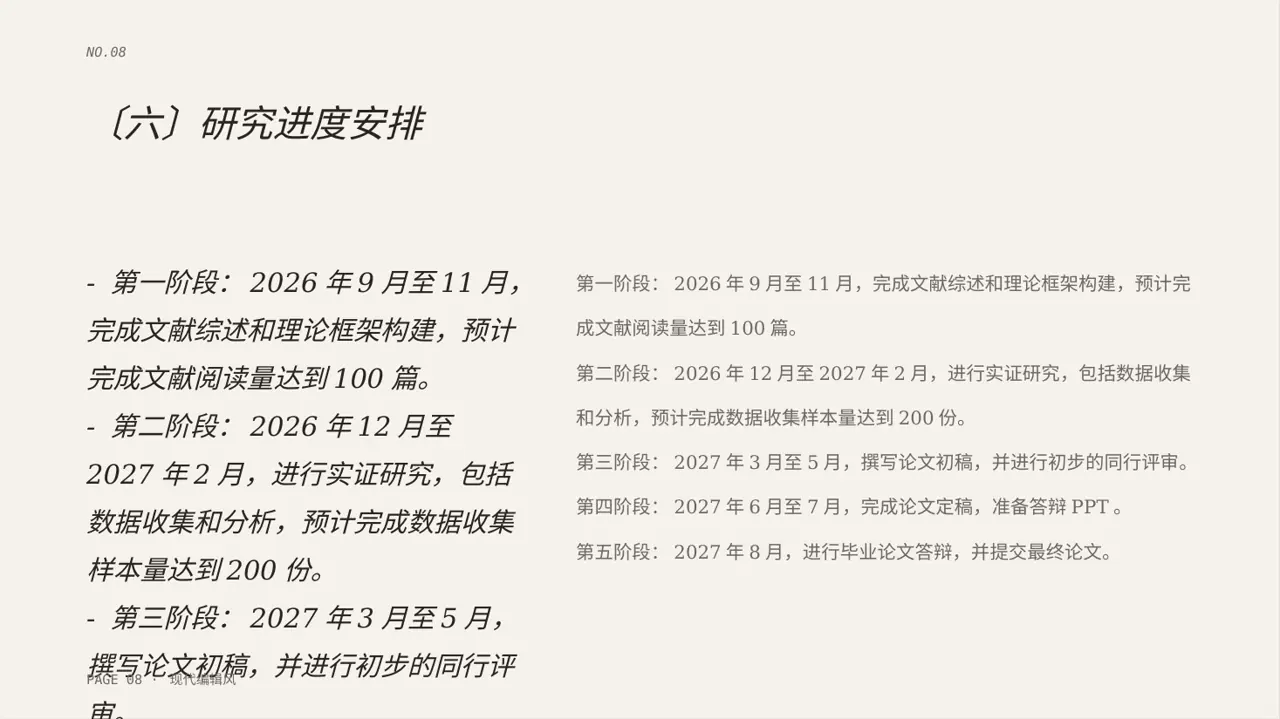 本科毕业论文开题报告PPT模板 第8页预览