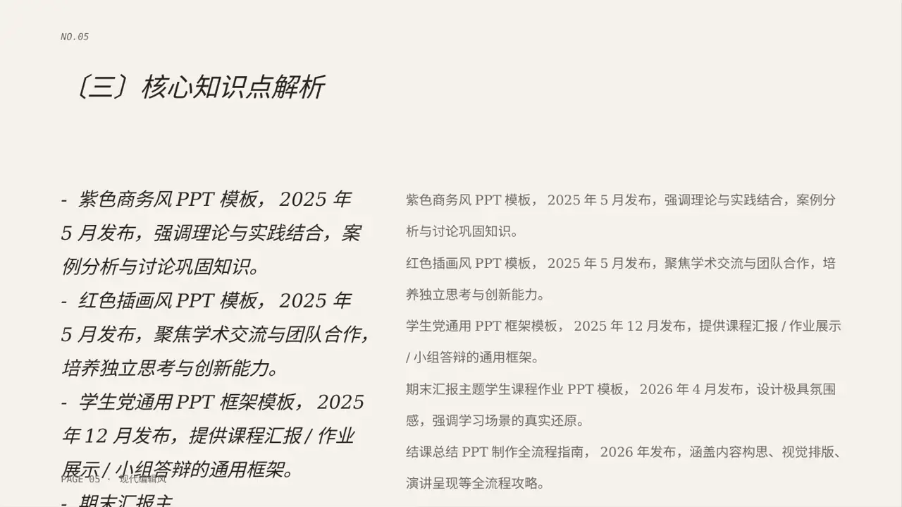 现代编辑风大学专业课结课汇报PPT模板（红黑杂志风） 第5页预览