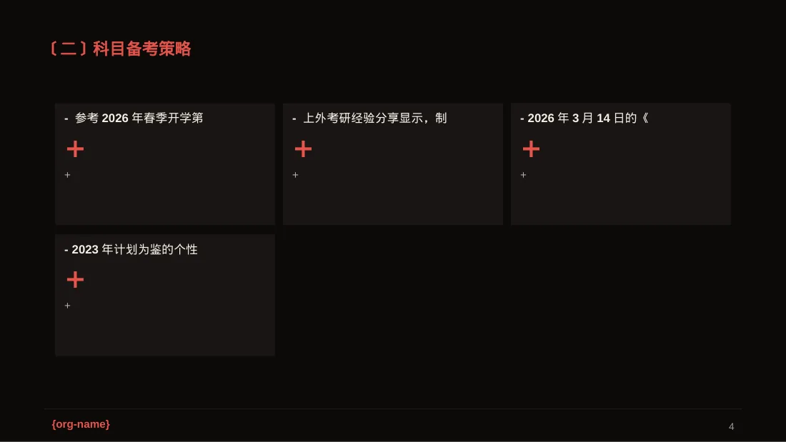 考研学习规划分享文稿PPT模板 第4页预览