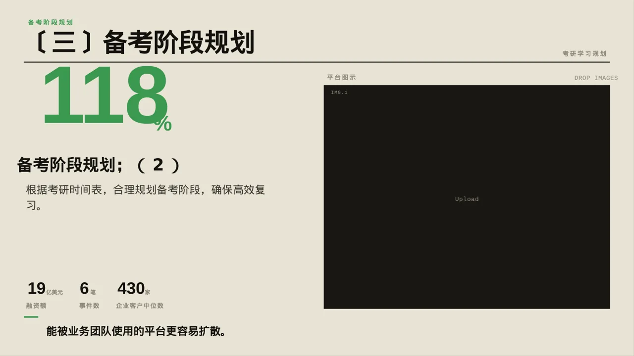 考研学习规划分享文稿 PPT模板（黄蓝几何风） 第7页预览