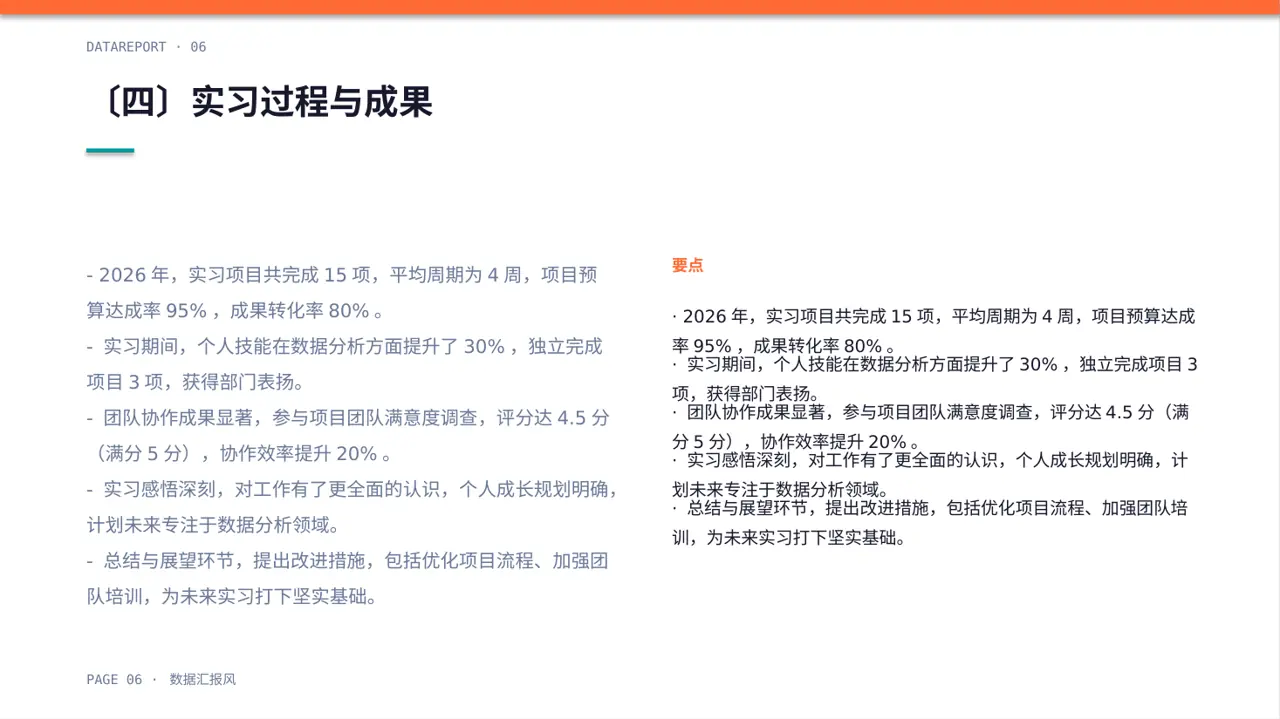实习工作总结汇报PPT模板 第6页预览