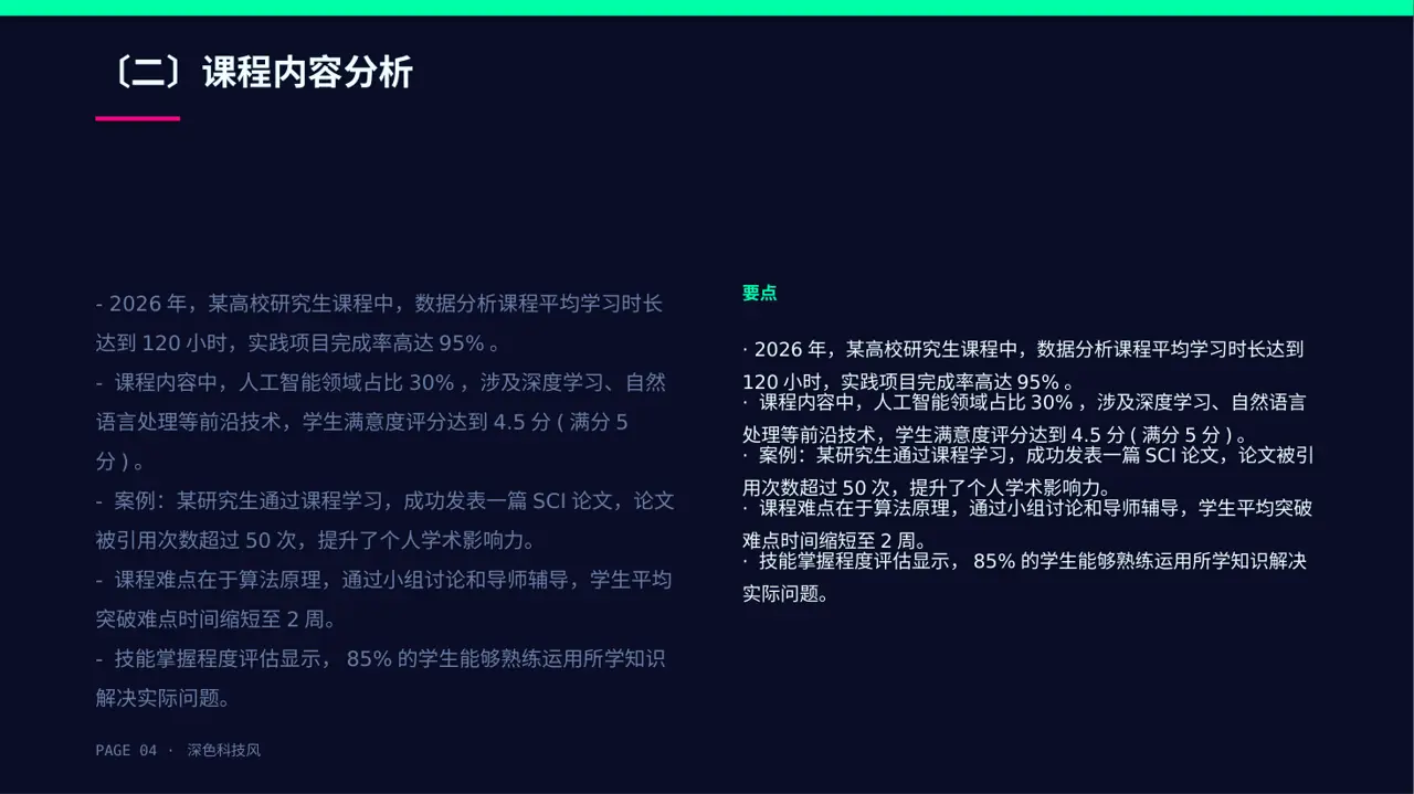 研究生课程学习总结模板 PPT模板 第4页预览