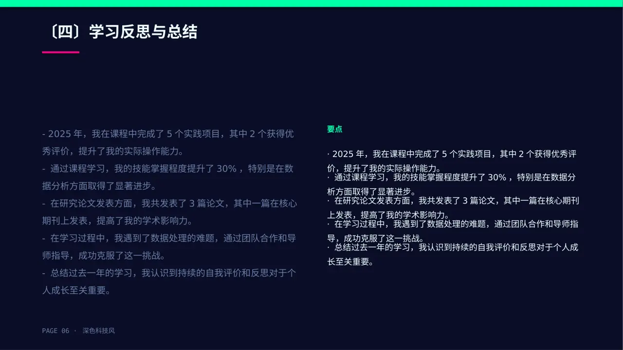 研究生课程学习总结模板 PPT模板 第6页预览