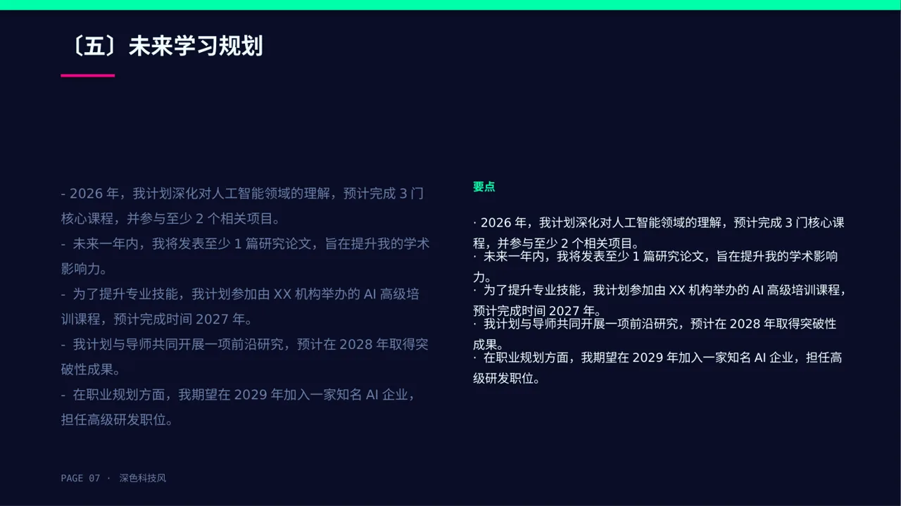 研究生课程学习总结模板 PPT模板 第7页预览