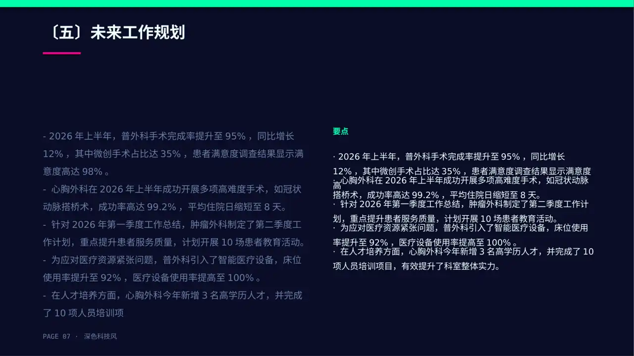 外科科室工作进度汇报PPT模板 第7页预览