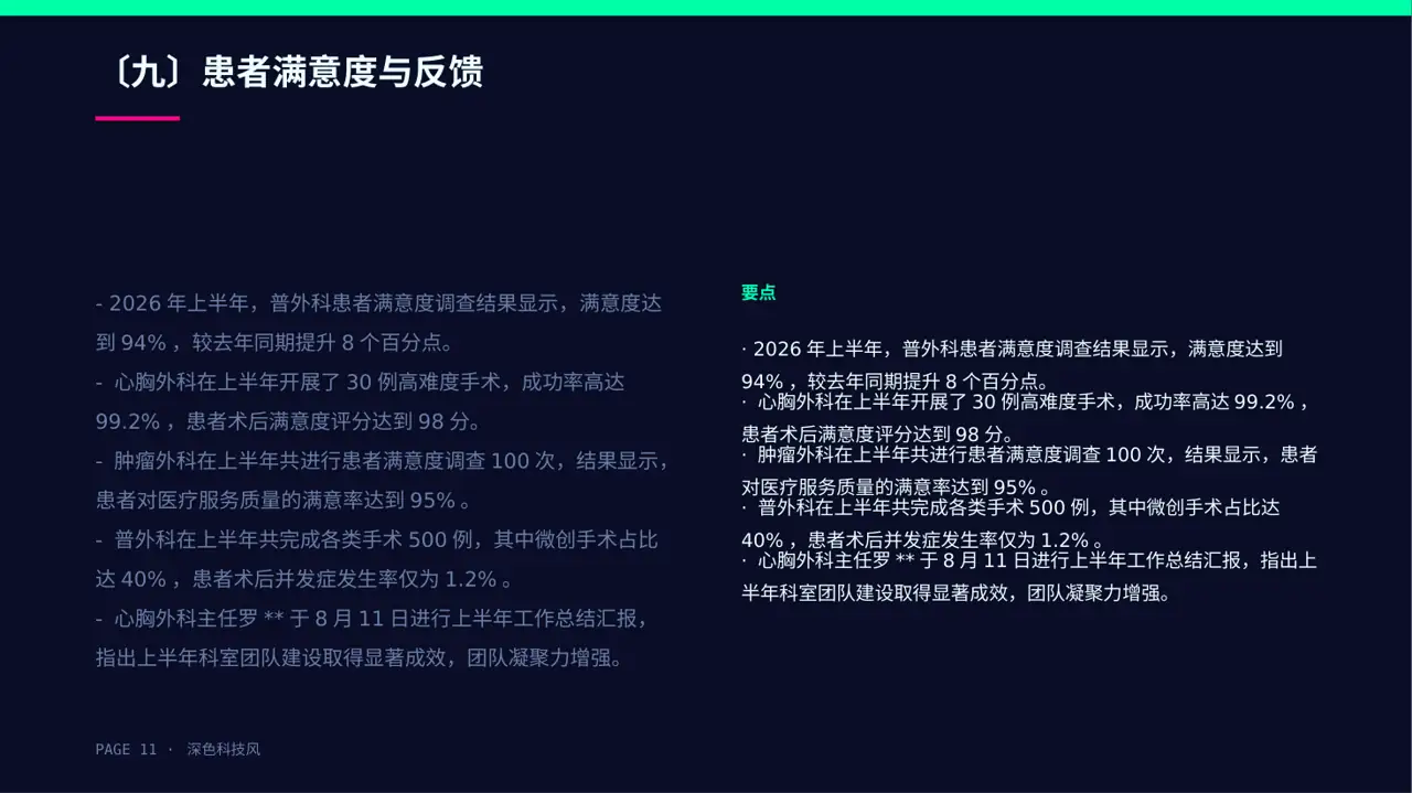 外科科室工作进度汇报PPT模板 第11页预览