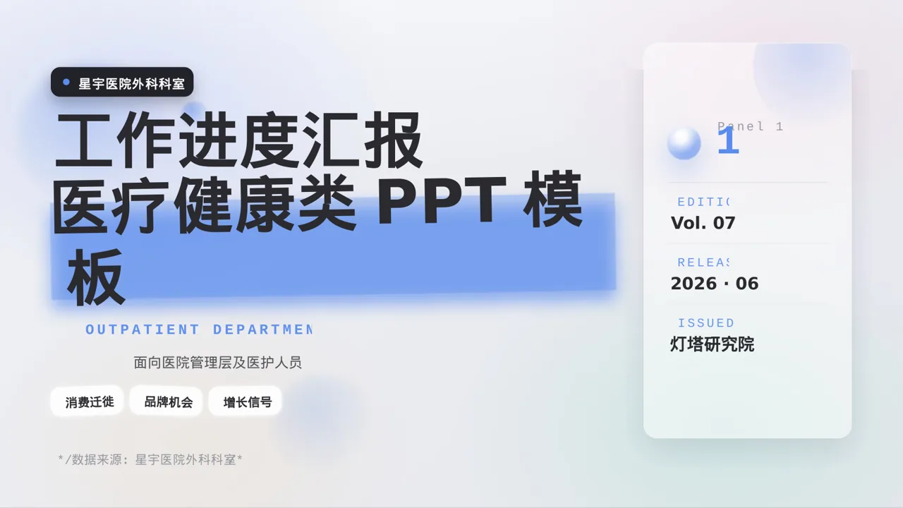 外科科室工作进度汇报PPT模板